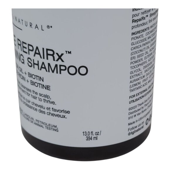 TGIN Miracle RepaiRx Strengthening Shampoo 13 Oz With Castor Oil & Biotin - Picture 8 of 9